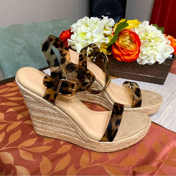 Shoes Wedge Animal Print Shoes Poshmark